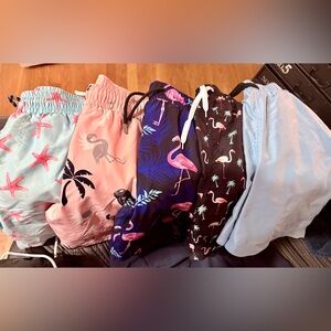 Boys Swim Trunks (5 pair) with Compression Liner - Quick Dry Sz 14-16